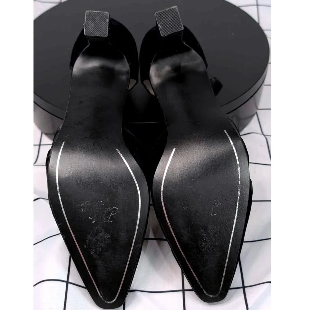 PM COLLECTION BY 925 ~ Black Velvet Strappy‎ High Heel ~ Women's 8.5M
